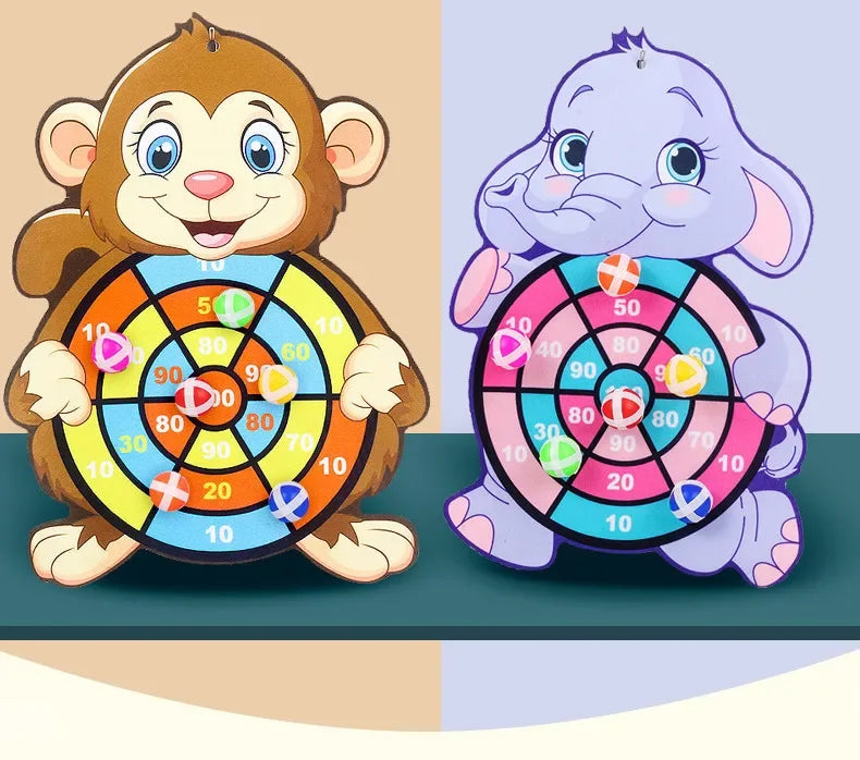 Jeu de Fléchettes Enfant Balle Collante Animal – Cible Montessori Intérieur 3-7 Ans