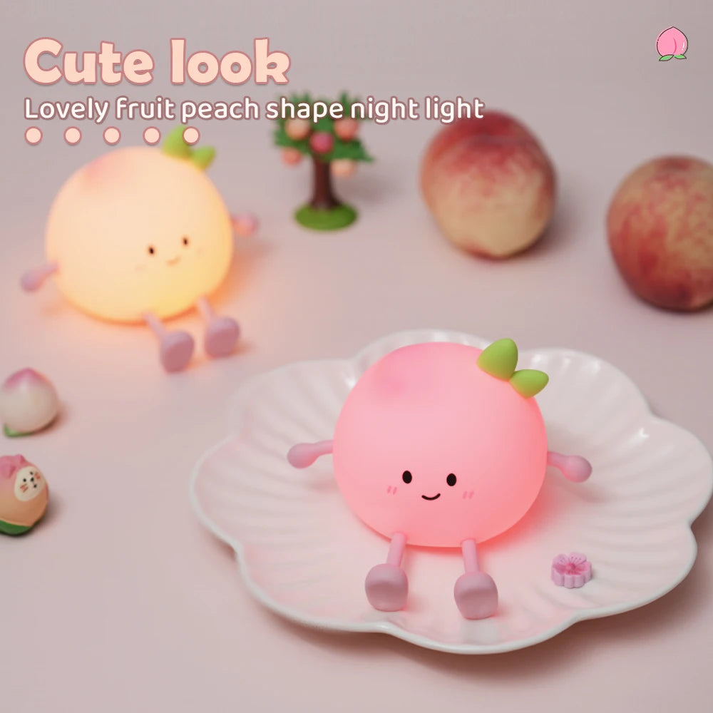 Veilleuse pêche silicone — LED Tactile 3 Niveaux Luminosité Rechargeable Lumière Chaude | Chambre Bébé & Enfant