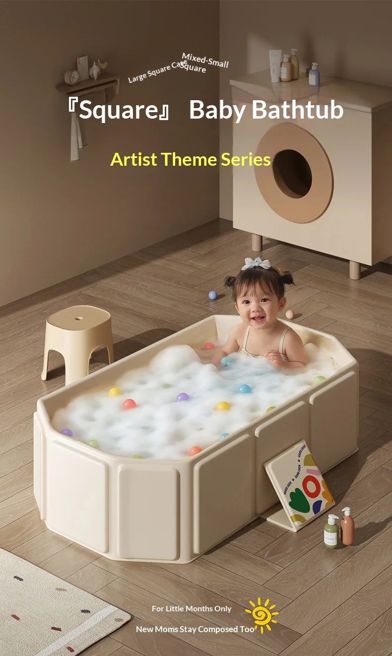 Grande Baignoire Bébé Pliable Tout-en-Un – Position Assise & Allongée, Garde au Chaud | 0-5 Ans