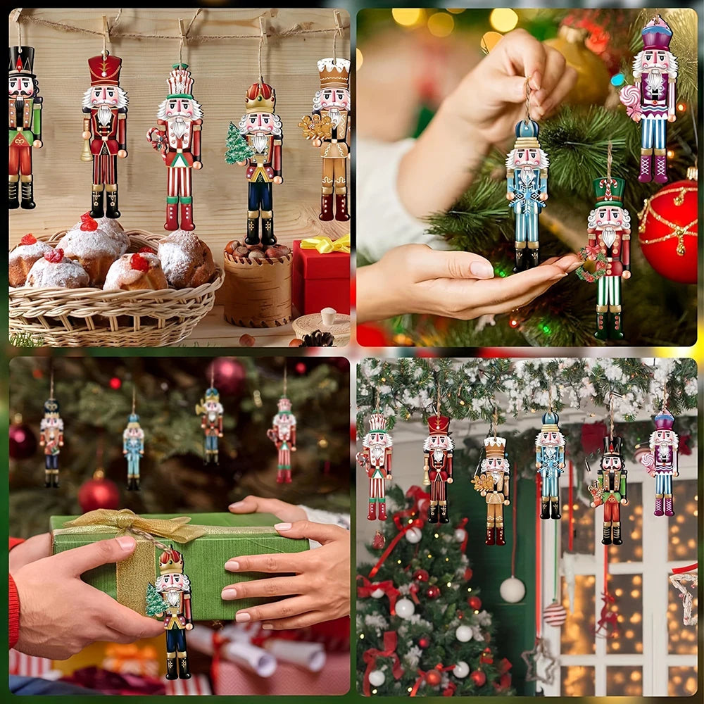 Lot 12 Figurines Casse-Noisette Bois – Décoration Sapin Noël Miniature, Soldat Bois Cadeau Fêtes