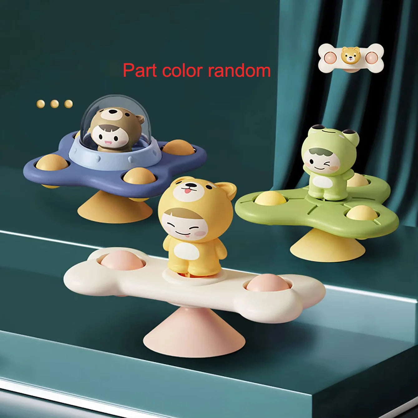 Jouet Ventouse Bébé Spinner Animal – Toupie Bain & Table Éveil Sensoriel 0-3 Ans