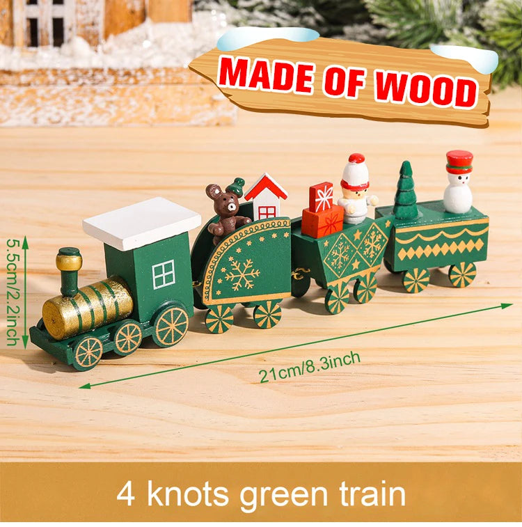 Train de Noël Miniature Bois – Décoration Sapin & Table Fêtes 2025, Cadeau Enfant Nouvel An 2026