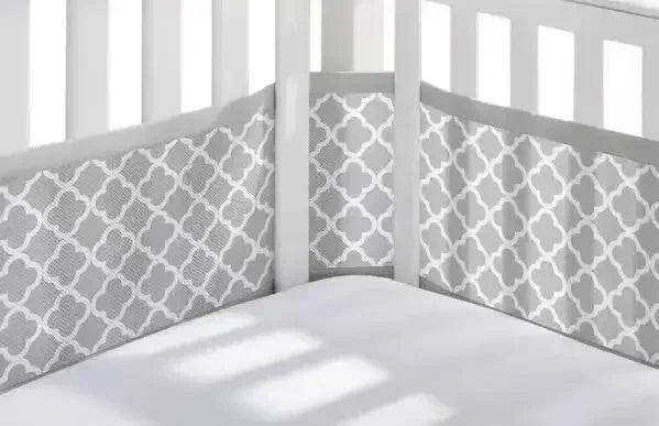 Tour de Lit Respirant Bébé — Mesh 4 Panneaux Protection Barreaux Anti-Étouffement