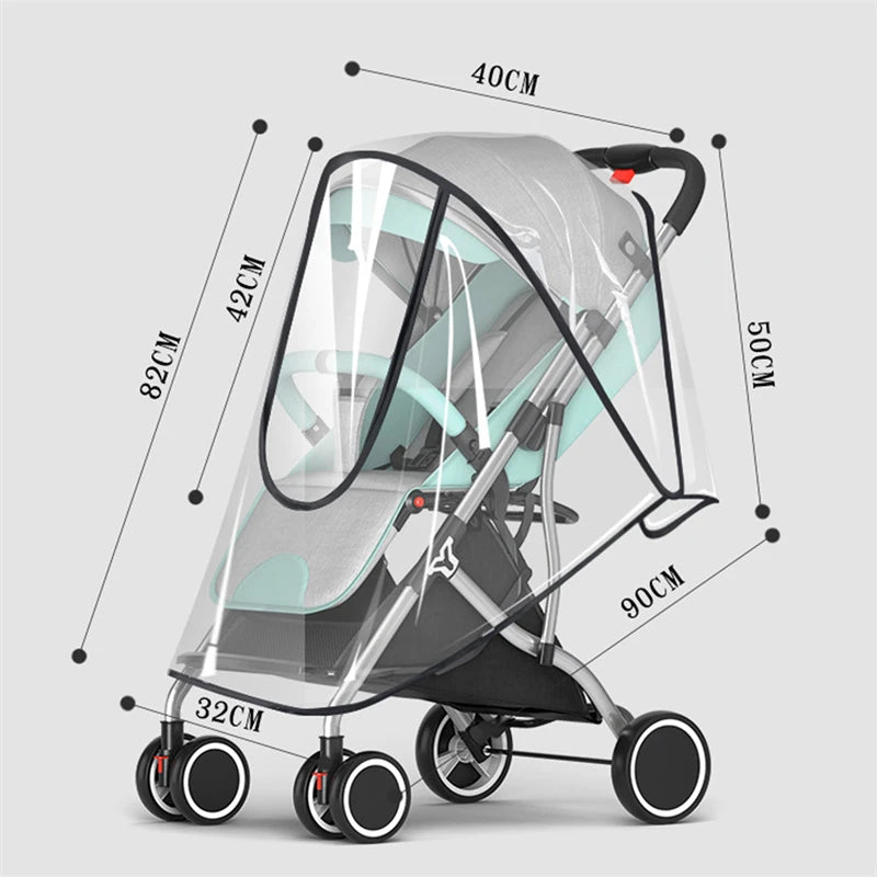 Habillage pluie poussette universel — Housse Transparente Respirante Vent & Soleil | Toutes Marques
