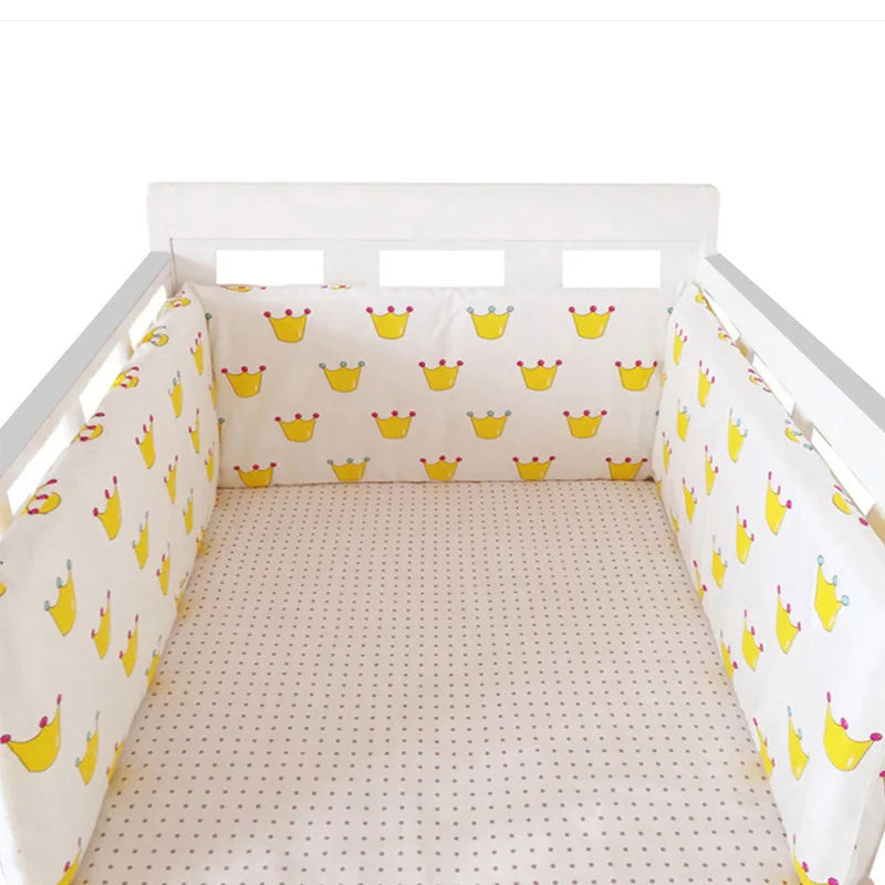 Tour de Lit Bébé Coton Épais 1 Pièce — Coussin Protège Barreaux Lavable | 24 Coloris Fille & Garçon