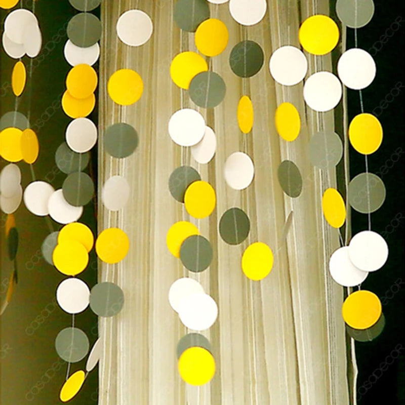 Guirlande Cercles Papier Pastel – Décoration Baby Shower, Anniversaire Enfant & Chambre Bébé