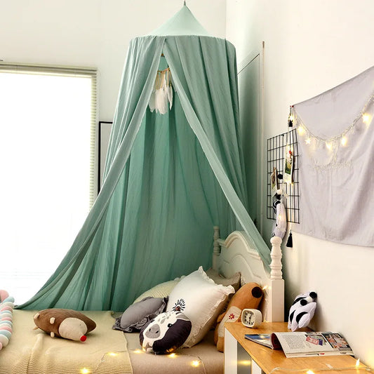 Ciel de lit bébé baldaquin moustiquaire — Tulle Féerique Princesse | Fille 12 Couleurs Décoration Chambre
