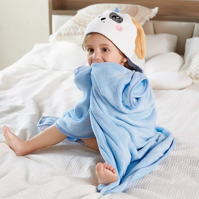 Serviette de Bain Bébé à Capuche – Motifs Animaux