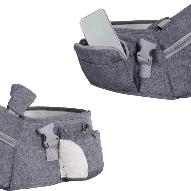 Porte-bébé ergonomique avec tabouret – Siège ventral multifonction pour bébé, 5 positions de portage