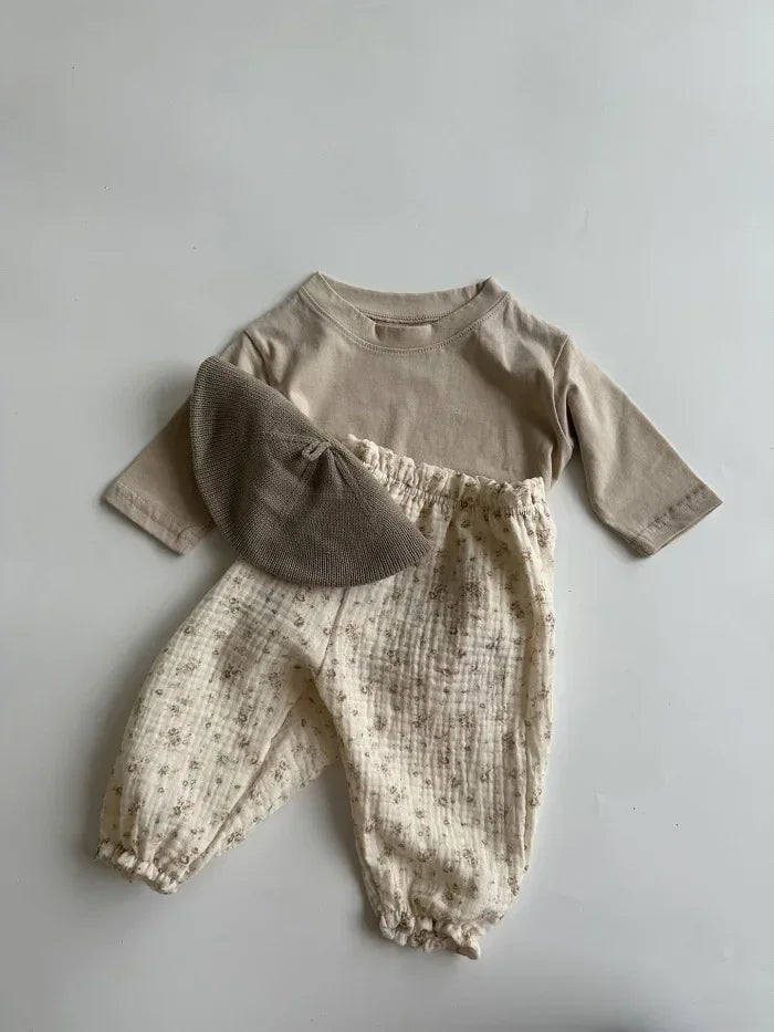 Pantalon Bébé Coton Bio – Mousseline Douce Imprimé Mignon Garçon & Fille 3-6M à 2-3 Ans