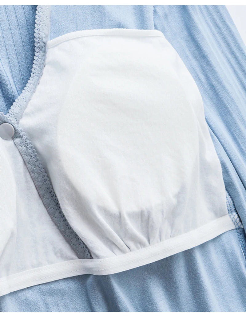 Chemise de Nuit Maternité Allaitement — Modal Doux, Pyjama Grossesse Ample Femme