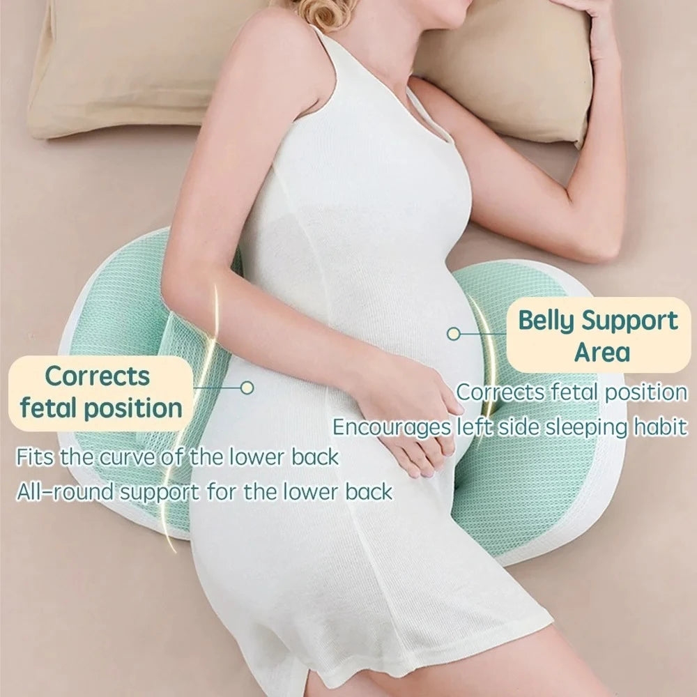 Coussin de Grossesse Coton – Oreiller Corps & Soutien Lombaire | Sommeil Femme Enceinte + 1 Oreiller Offert