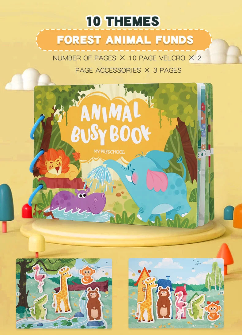 Quiet Book Montessori – Mon Premier Livre Calme Éducatif | 6 Thèmes | Jeu d’Association Bébé
