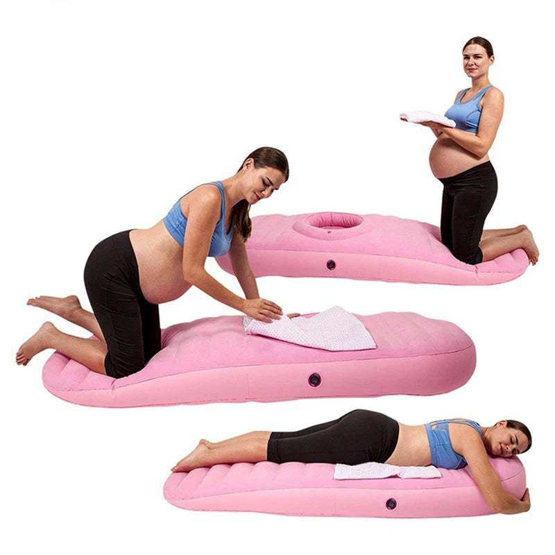 Oreiller Maternité Gonflable avec Trou pour Ventre – Matelas Grossesse Dormir sur le Ventre | Soulage Dos & Hanches