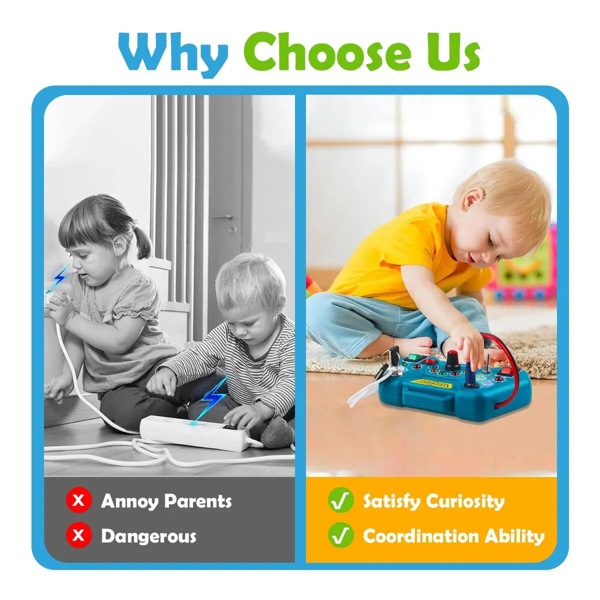 Busy Board Montessori Éducatif – Jouet de Voyage Enfant 3 à 6 Ans