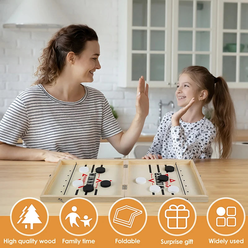 Jeu Sling Puck Hockey Pliable – Jeu de Société Famille Parent-Enfant & Adultes | 3 Tailles