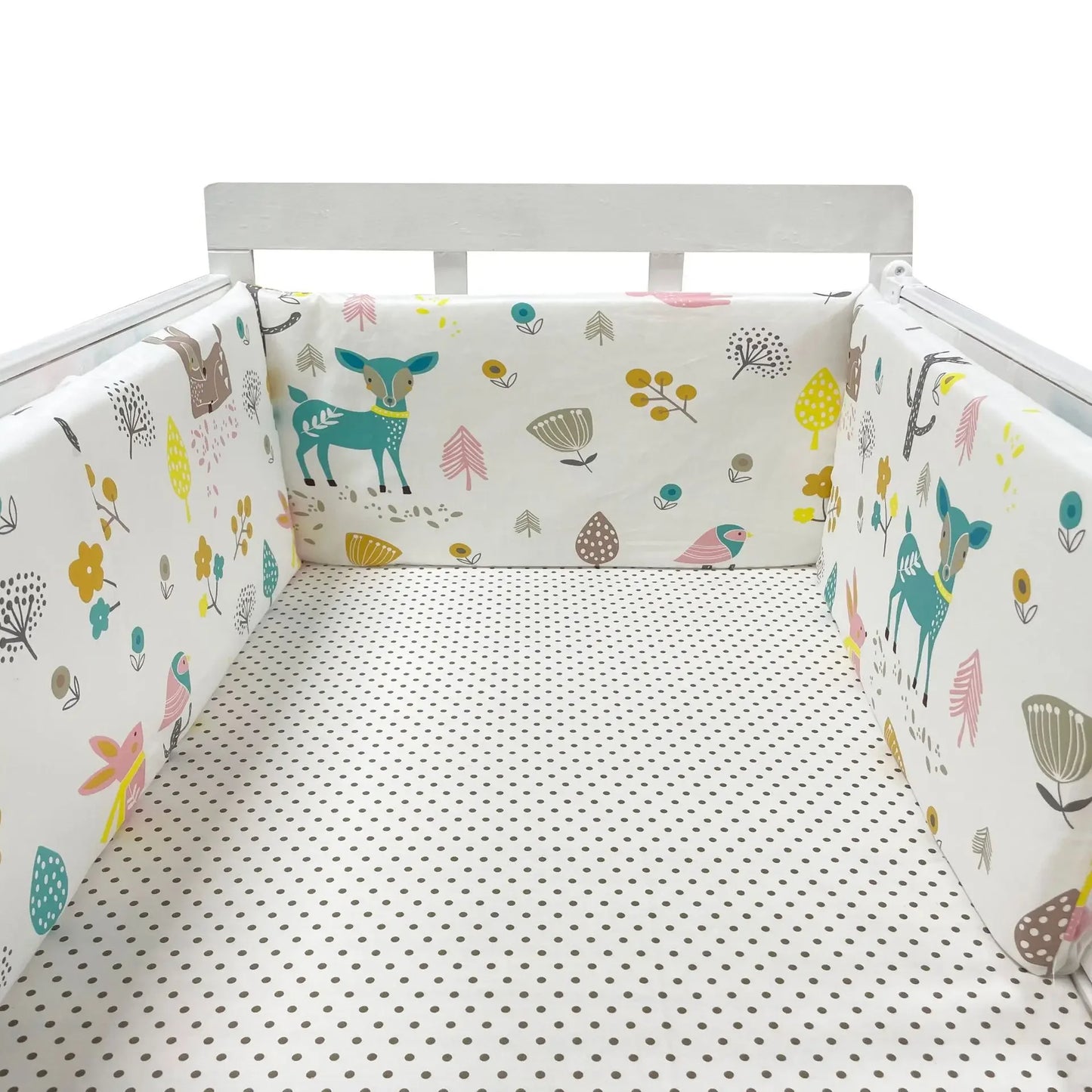 Tour de Lit Bébé Coton Motifs — Protège Barreaux Respirant 60x120 | 14 Coloris Fille & Garçon