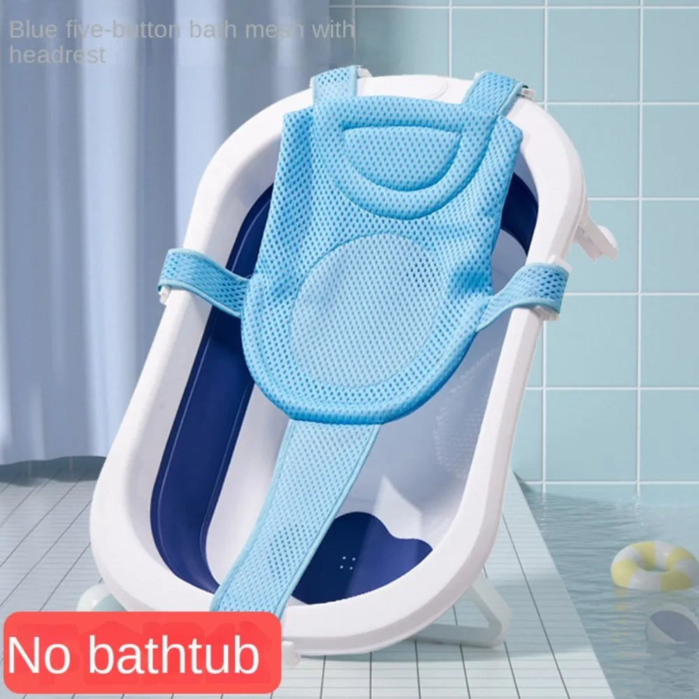 Filet de Bain Bébé Antidérapant Croix Ajustable – Siège Berceau Nouveau-Né | Rose, Bleu & Étoile