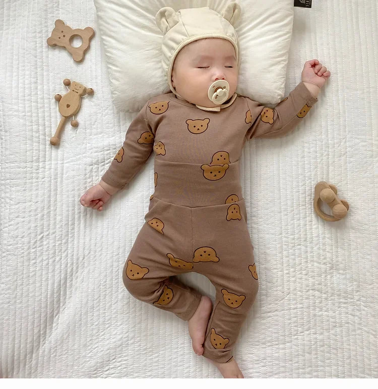 Pyjama Bébé 2 Pièces Coton — Haut Manches Longues & Pantalon, Unisexe Automne Hiver 3M-3 Ans