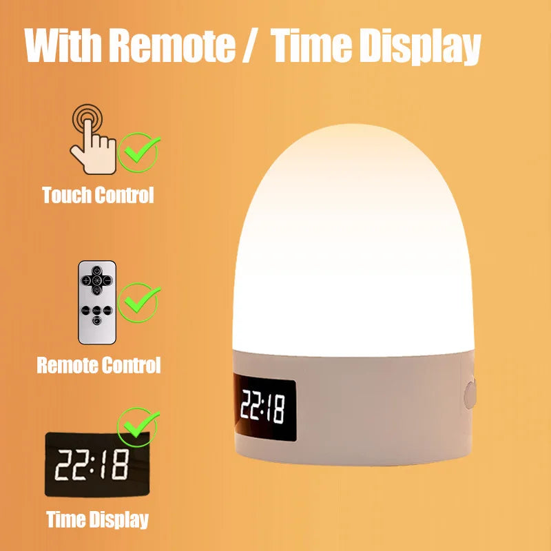 Veilleuse LED Tactile Rechargeable Bébé – 3 Couleurs & Luminosité Réglable USB-C | 9 Modèles Chambre Enfant