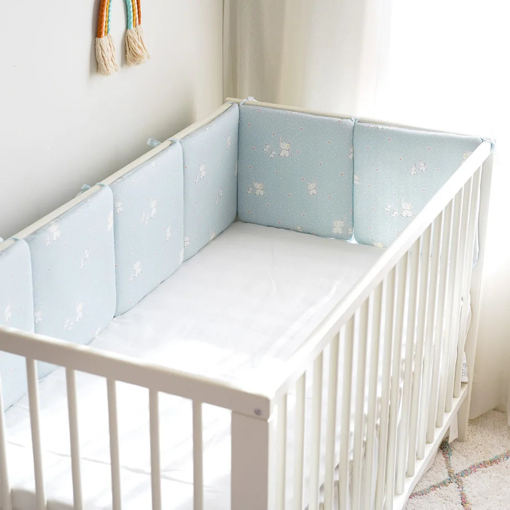 Barrière de lit enfant anti-chute — Coton Lavable Amovible 6 Pièces | Bleu, Beige, Blanc, Kaki
