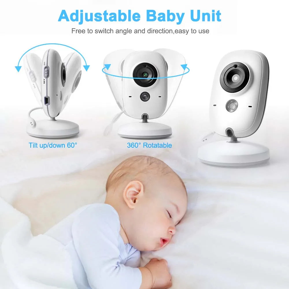 Babyphone Vidéo 3,5 Pouces – Vision Nocturne, Capteur Température, Audio Bidirectionnel 2,4G | Compact & Essentiel