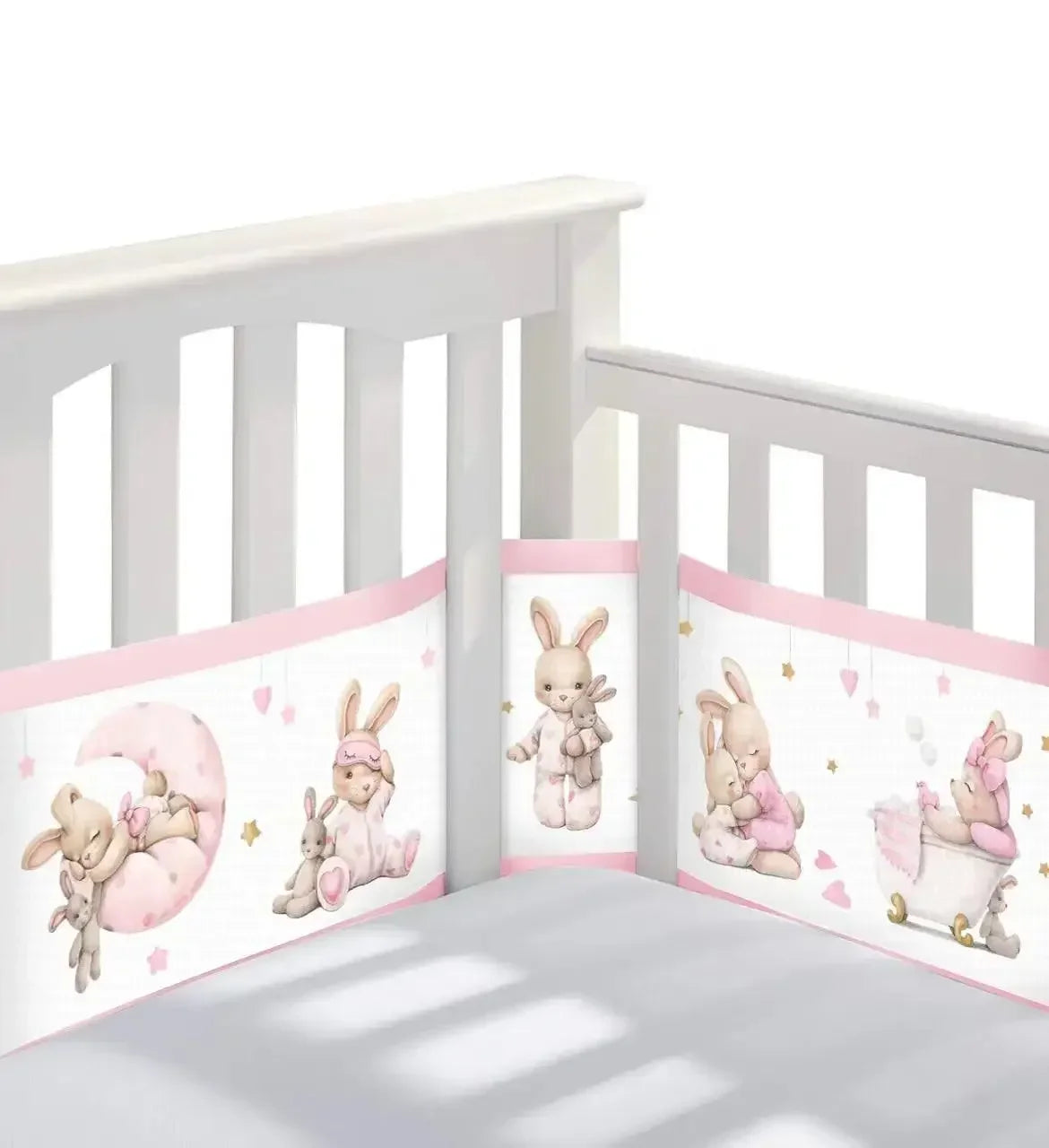 Tour de Lit Respirant Bébé — Mesh 4 Panneaux Protection Barreaux Anti-Étouffement