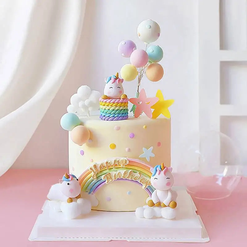 Cake Topper Licorne Arc-en-Ciel – Décoration Gâteau Anniversaire Fille 16 18 Ans & Baby Shower