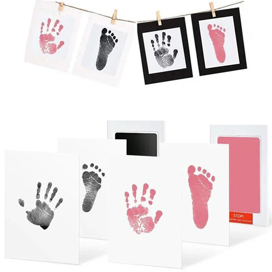 Tampon Empreintes Bébé & Chien 6 Couleurs – Inkless Sans Contact + Cadre 12x8cm | Souvenir Naissance