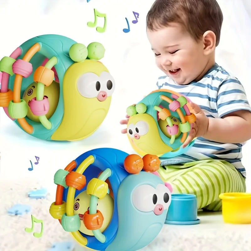 Balles Hochet Douces Bébé – Éveil Sensoriel & Ramper 0-12 Mois | Éléphant & Escargot