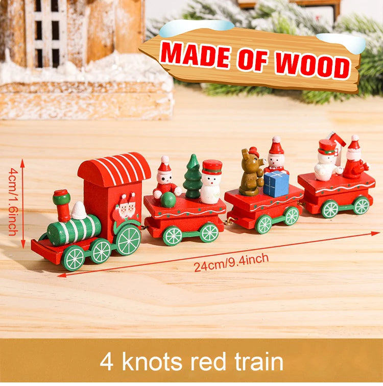 Train de Noël Miniature Bois – Décoration Sapin & Table Fêtes 2025, Cadeau Enfant Nouvel An 2026