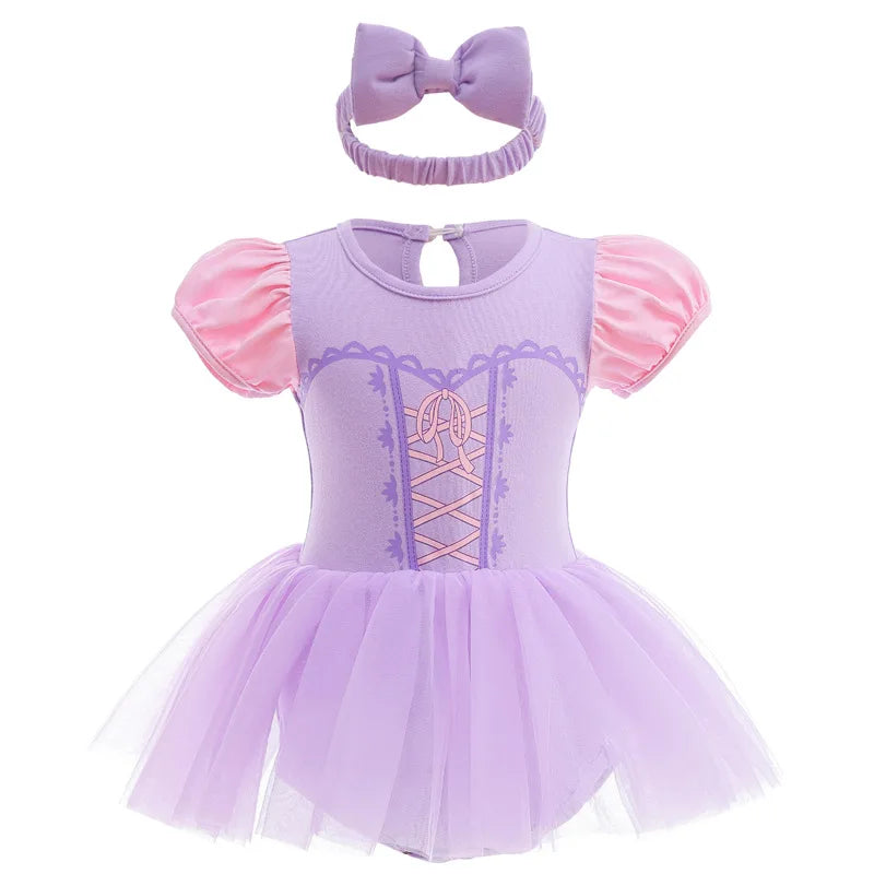 Robe Tutu Princesse Bébé Fille avec Bandeau – Tenue Anniversaire, Baptême & Cérémonie 3-18 Mois