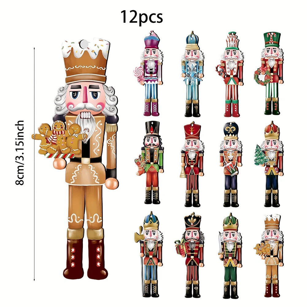 Lot 12 Figurines Casse-Noisette Bois – Décoration Sapin Noël Miniature, Soldat Bois Cadeau Fêtes
