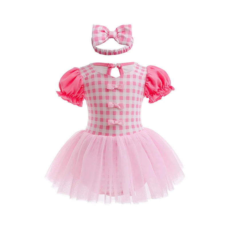 Robe Tutu Princesse Bébé Fille avec Bandeau – Tenue Anniversaire, Baptême & Cérémonie 3-18 Mois