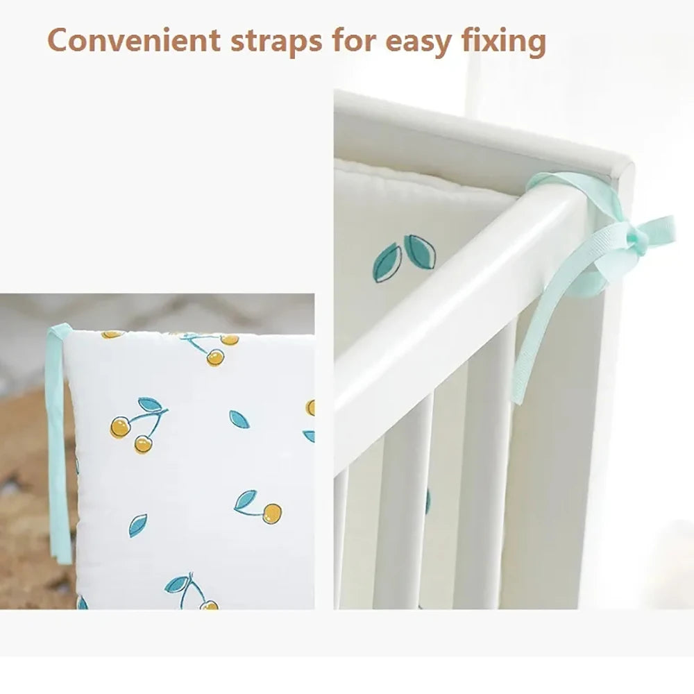 Barrière de lit enfant anti-chute — Coton Lavable Amovible 6 Pièces | Bleu, Beige, Blanc, Kaki