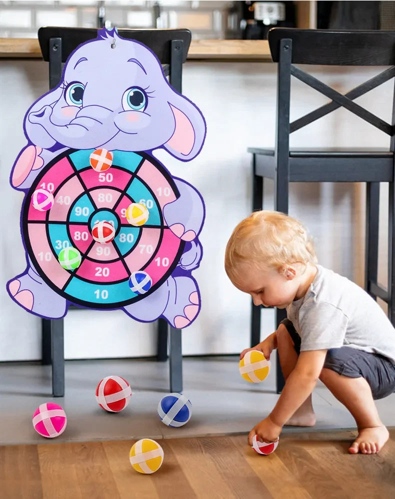 Jeu de Fléchettes Enfant Balle Collante Animal – Cible Montessori Intérieur 3-7 Ans