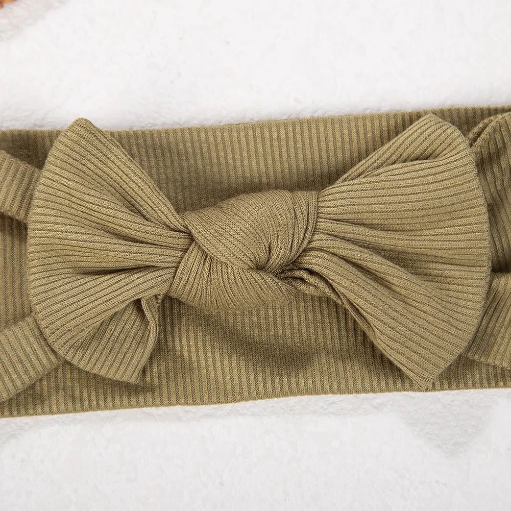 Lot 3 Bandeaux Bébé Fille Côtelés – Floral Cœur Marguerite Arc Vintage Accessoire Cheveux