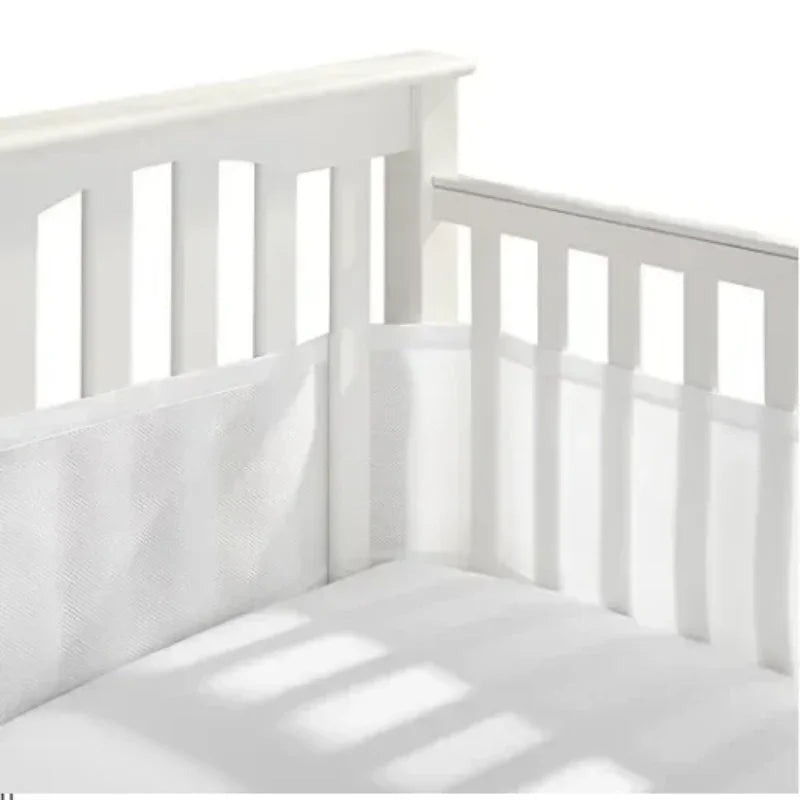 Tour de Lit Respirant Bébé — Mesh 4 Panneaux Protection Barreaux Anti-Étouffement