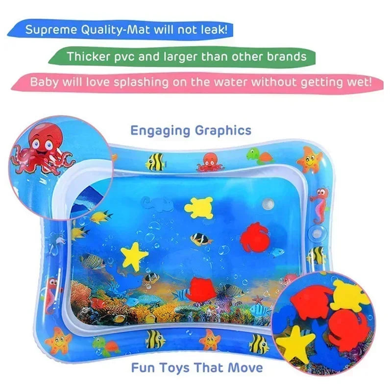 Tapis d’Eau Gonflable Bébé – Tapis d’Éveil Sensoriel Tummy Time | 9 Modèles