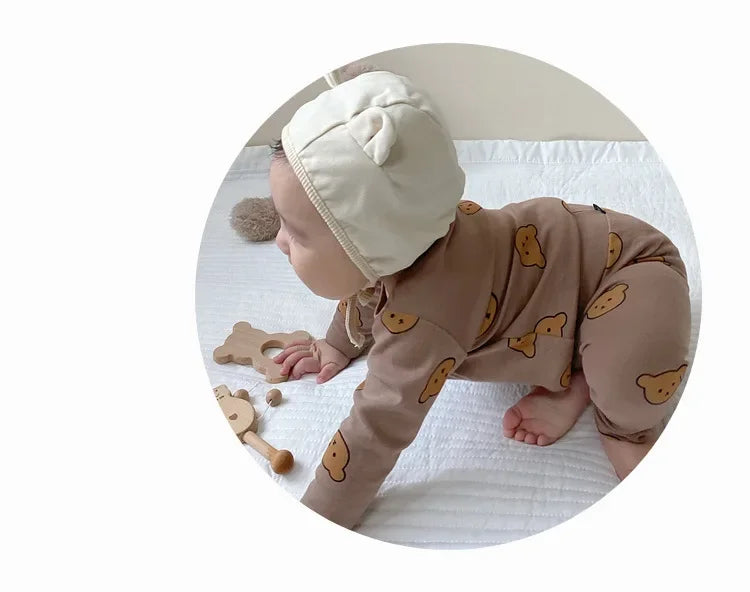 Pyjama Bébé 2 Pièces Coton — Haut Manches Longues & Pantalon, Unisexe Automne Hiver 3M-3 Ans