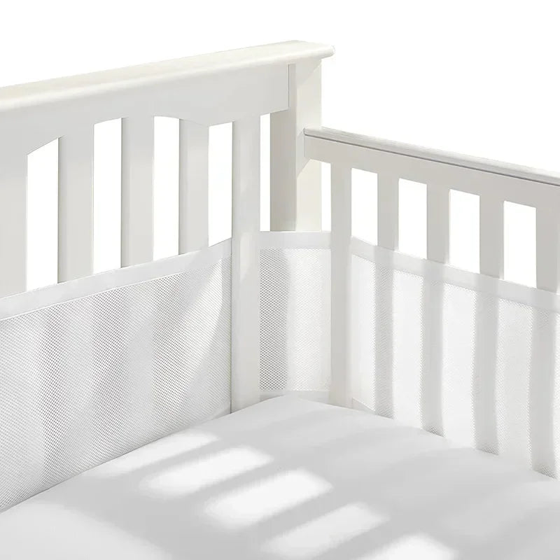 Tour de Lit Respirant Bébé — Mesh 4 Panneaux Protection Barreaux Anti-Étouffement