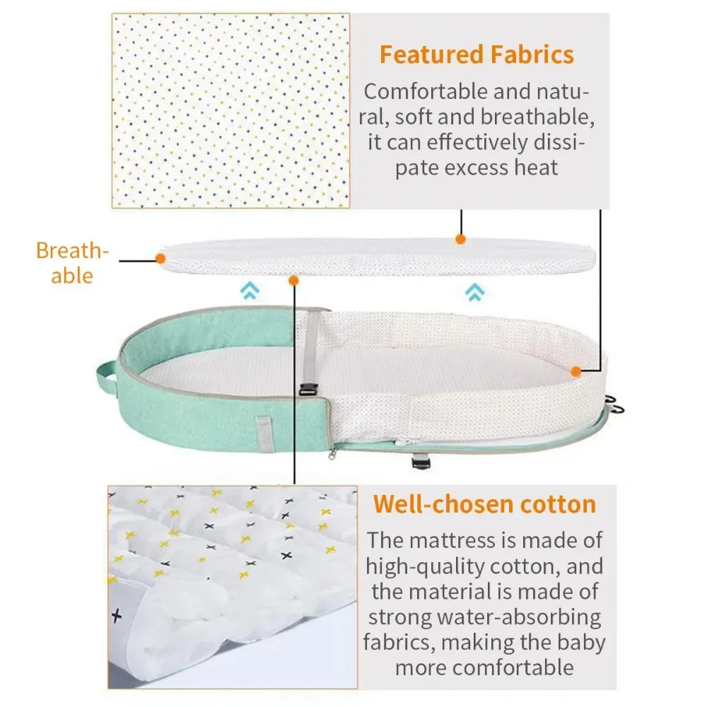 Lit parapluie bébé — Berceau Voyage Premium Moustiquaire & Matelas Anti-Écrasement | 5 Couleurs