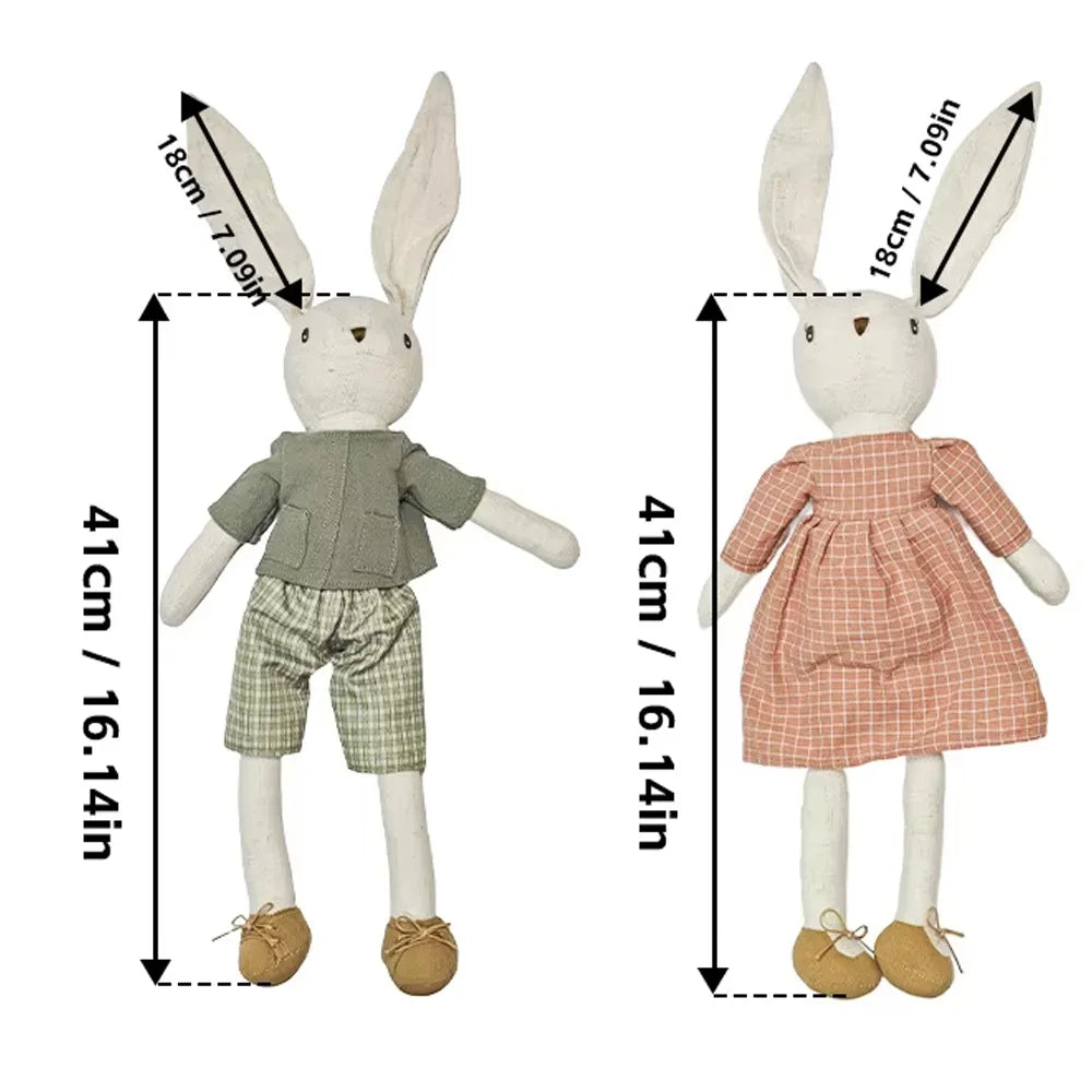 1PCS Children's Room Decor Rabbit Dolls with Overalls And Skirts Photography Props Baby Soothing Gifts Festival Greetings Gifts