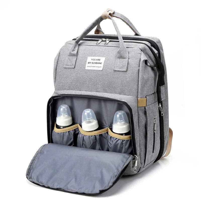 Sac à Langer Multifonction 4-en-1 – Lit Bébé Portable & Station à Langer | Voyage & Sorties