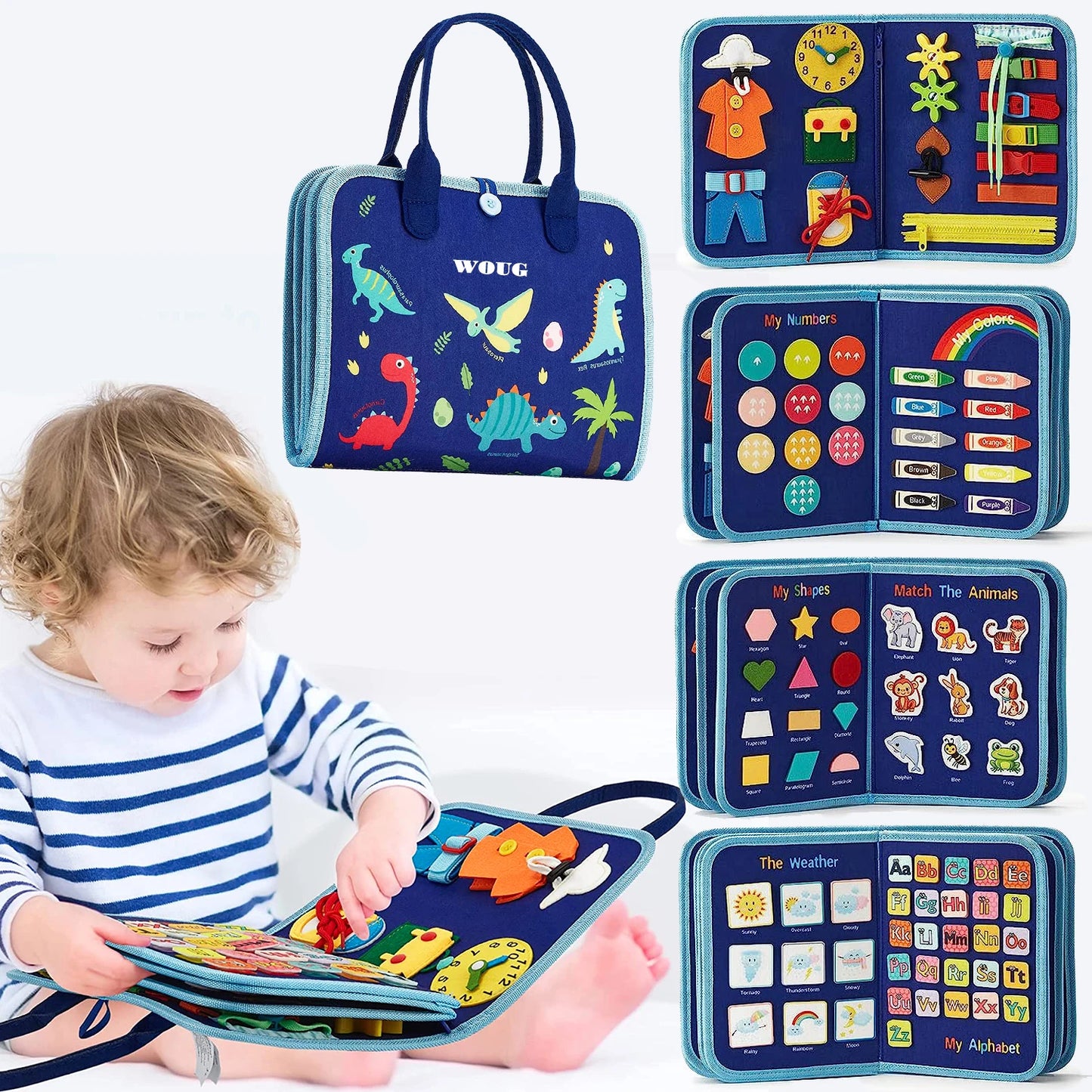 Busy Board Montessori Habillage – Cadre d'Habillage Autonomie Motricité Fine | Fille & Garçon 1-3 Ans