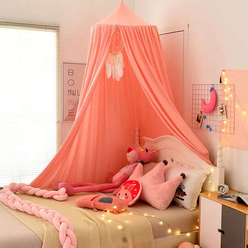 Ciel de lit bébé baldaquin moustiquaire — Tulle Féerique Princesse | Fille 12 Couleurs Décoration Chambre