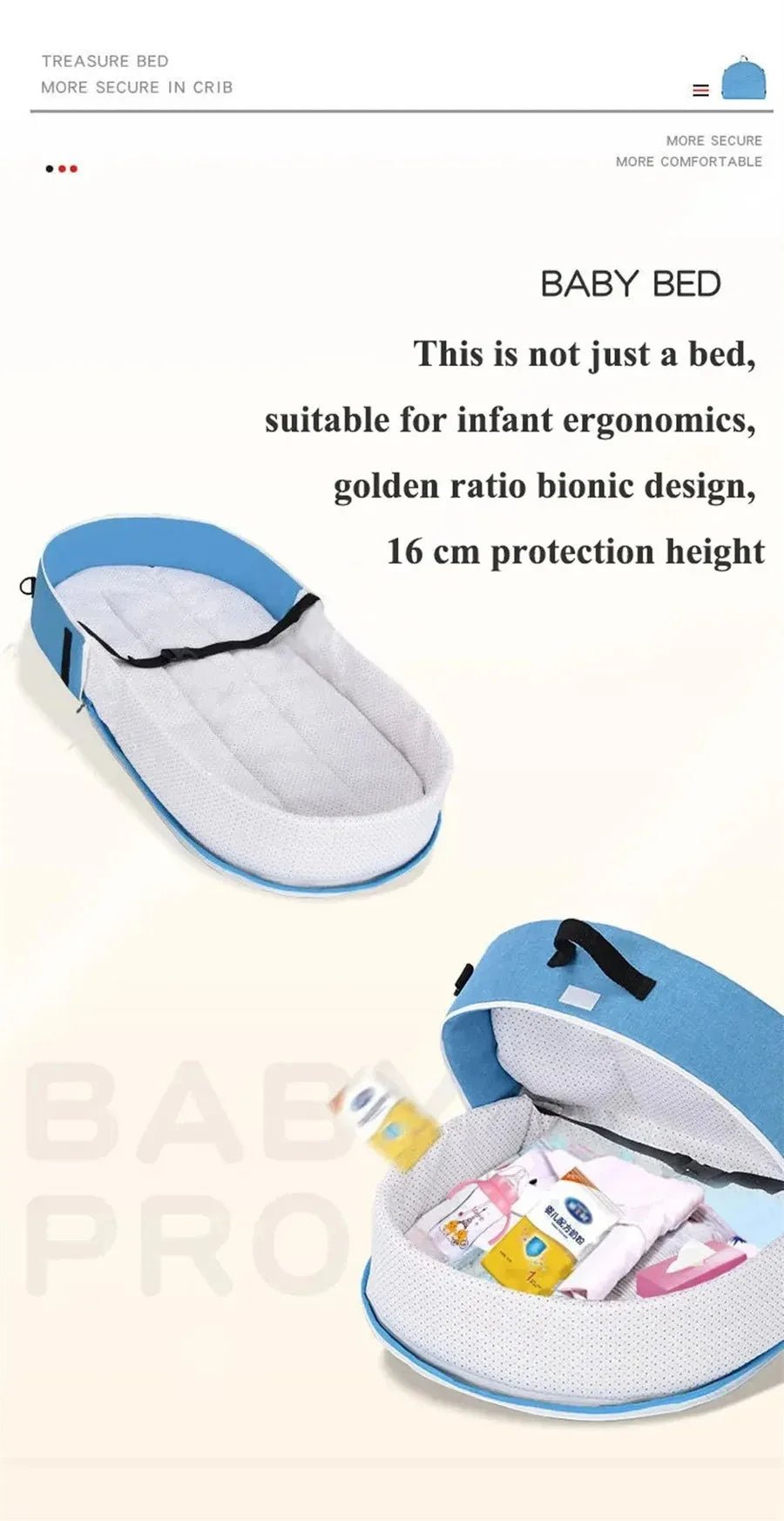Lit Parapluie Bébé Pliable avec Moustiquaire & Matelas — Berceau Voyage Nomade | 4 Couleurs