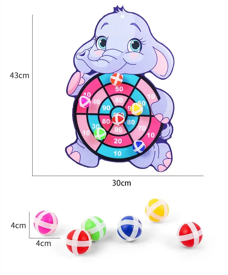 Jeu de Fléchettes Enfant Balle Collante Animal – Cible Montessori Intérieur 3-7 Ans