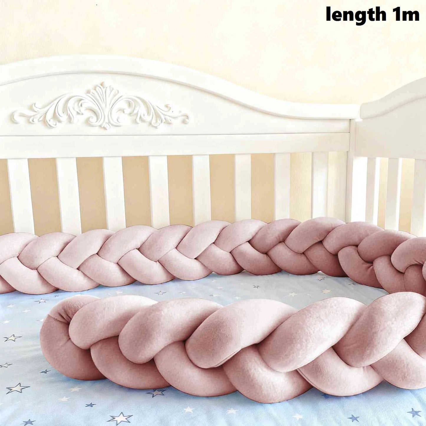 Tour de lit tressé bébé — Nœuds Spandex Doux 1-4M | 20 Coloris Garçon & Fille