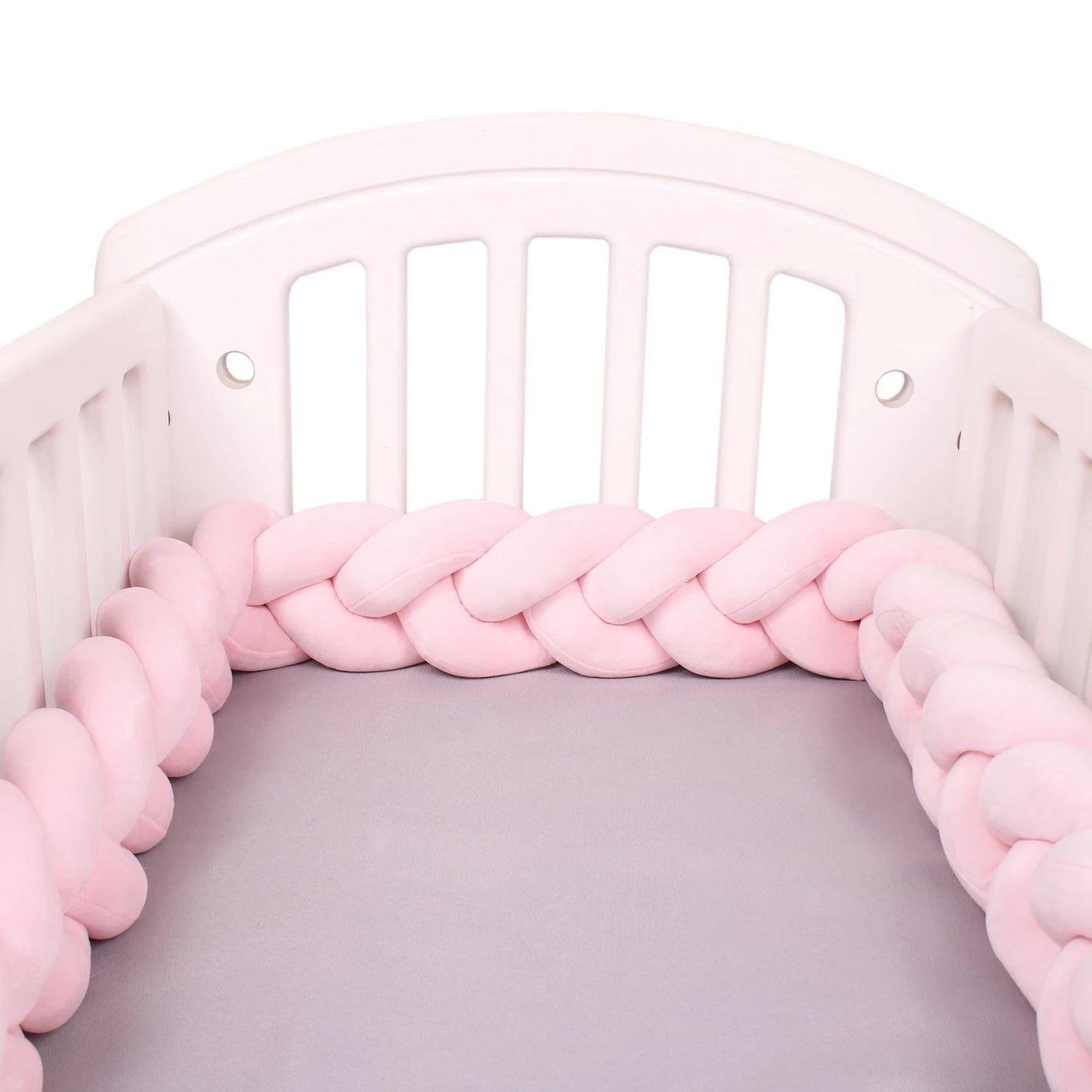 Bumper Lit Bébé Tressé Nœuds Rembourré – Tour de Lit Berceau Lavable 1M 2M 3M 4M